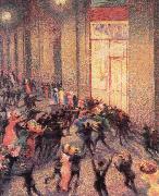 Umberto Boccioni a fight in the arcade oil painting on canvas